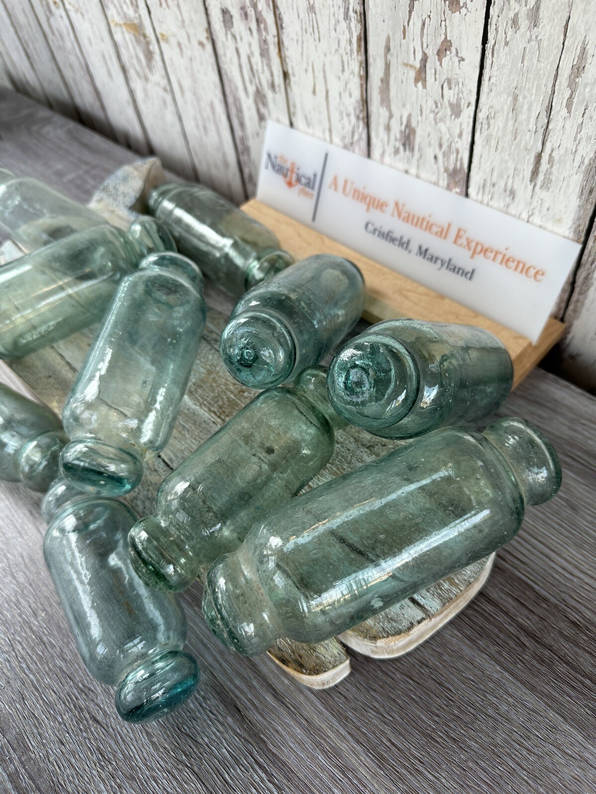 Japanese Rolling Pin Glass Float - Authentic Vintage Japan Fish Net Buoy - Aqua