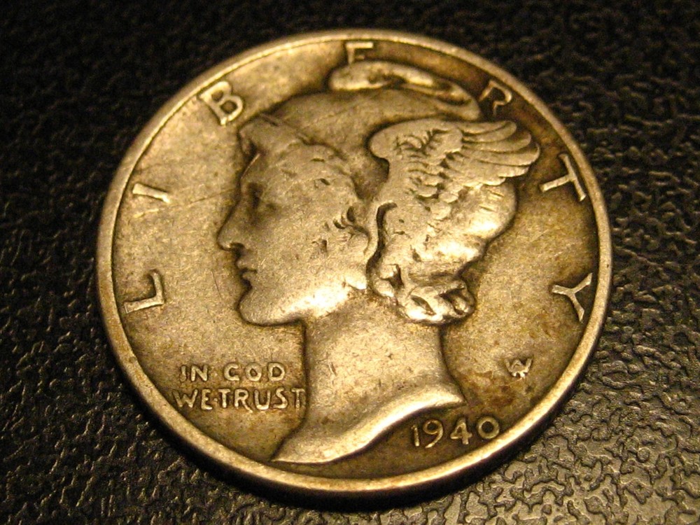 1940-P 90% Silver Mercury Head Dime