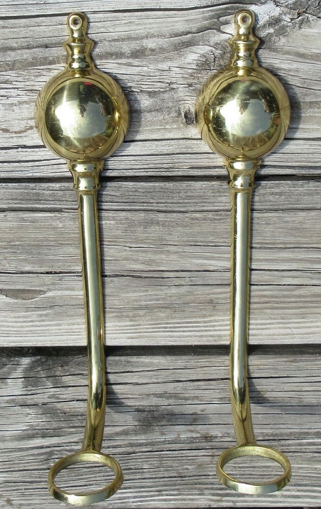vtg brass wall sconces pair