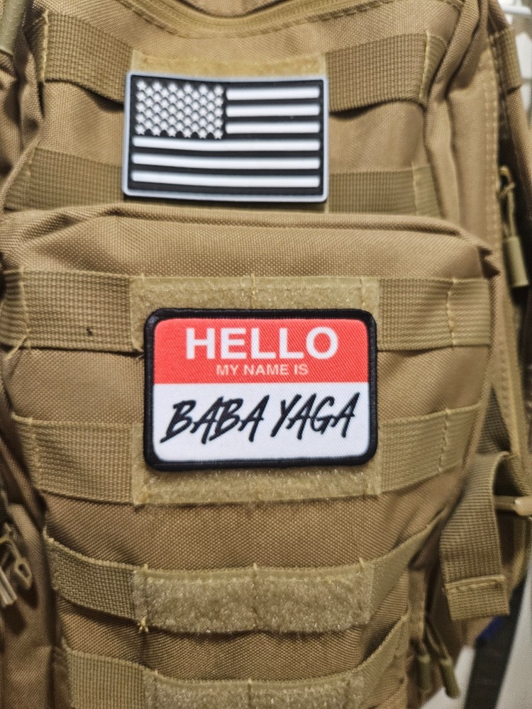 My name is Baba yaga funny removable patch green 2"x3" hook & loop funny patch