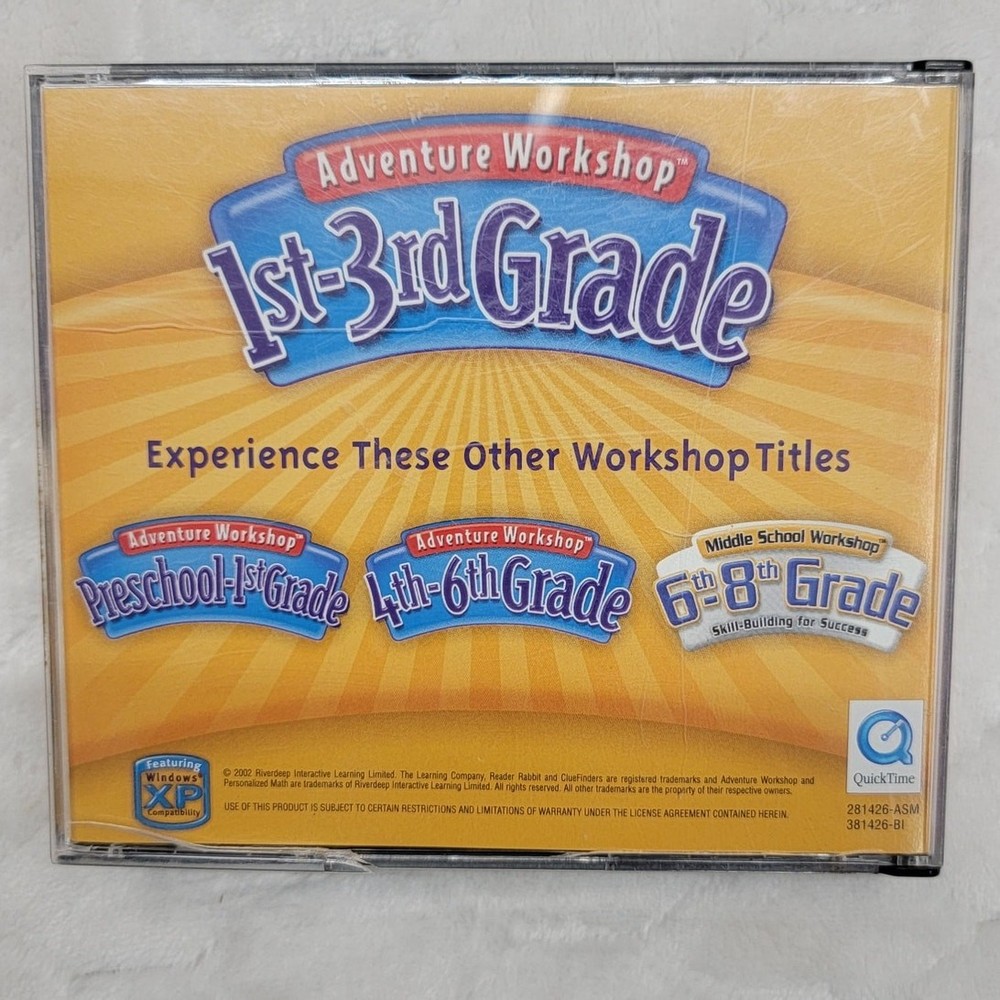 Adventure Workshop 1st-3rd Grade 3 PC CD-ROM Set Reader Rabbit ClueFinders Math