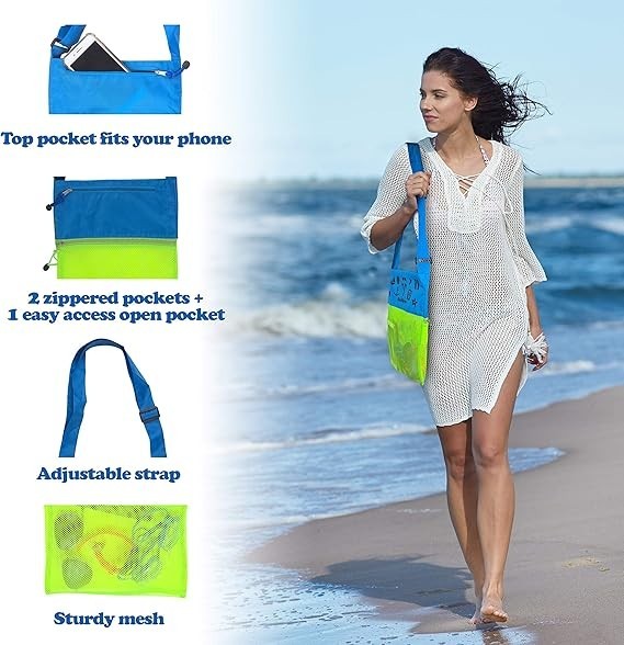 Shell Collecting Beach Bag (3 Pocket)