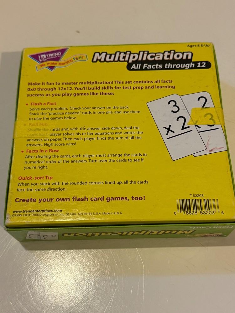 Trend Enterprises Multiplication Flash Cards