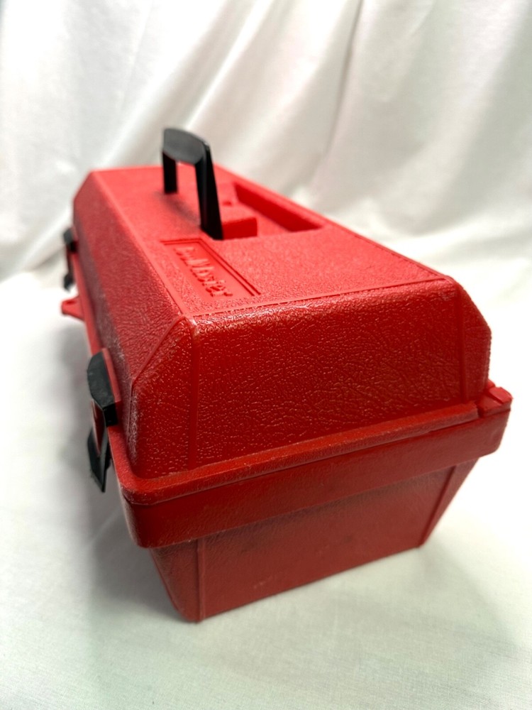 Toolmaster Red & Black Tool Box W/ Removable Tote Latch & Handle Tackle Box