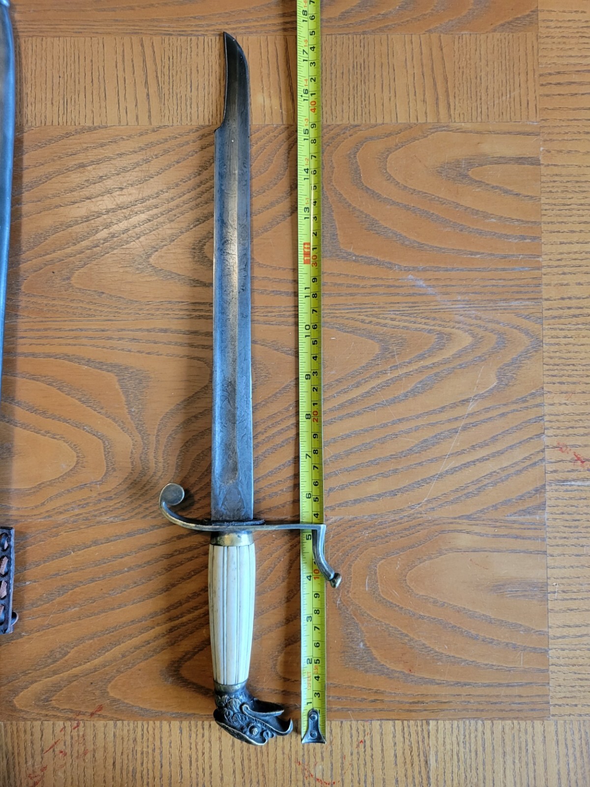 Modified Eagle Head Bowie Knife with Scabbard and Frog Used