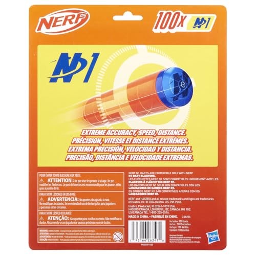 Nerf N Series N1 Darts, Includes 100 Compatible Only Medium, Orange