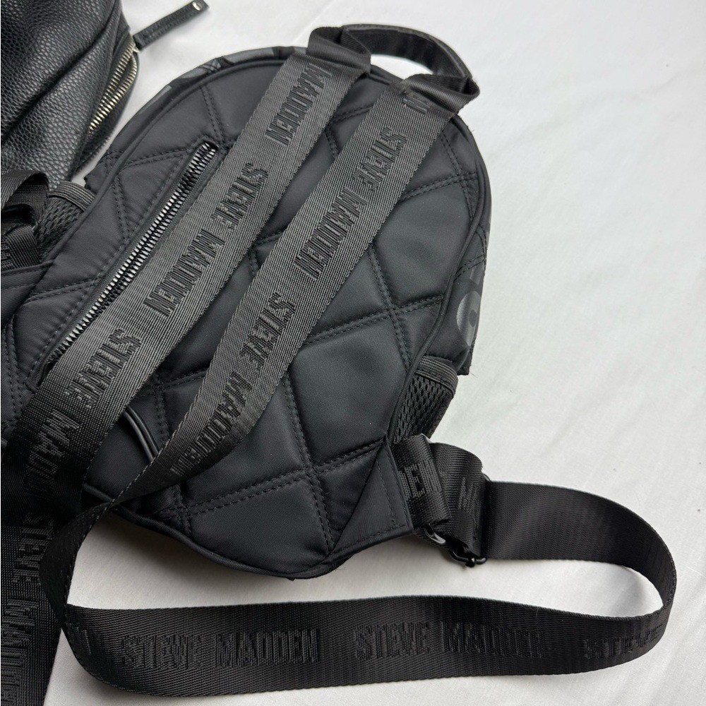 Steve Madden Black Quilted Backpack Duo bundle