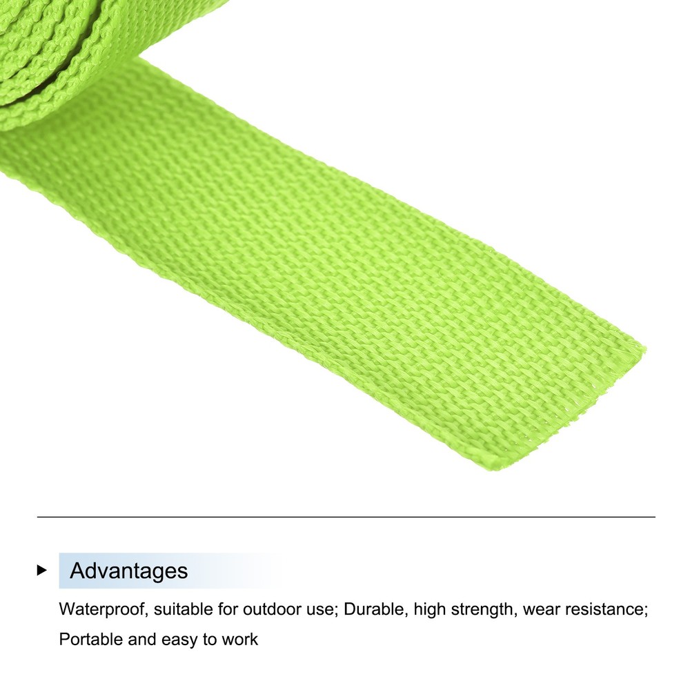 Lightweight Polypropylene Webbing Strap 1 1/4" 10 Yard Backpack Yellowish Green