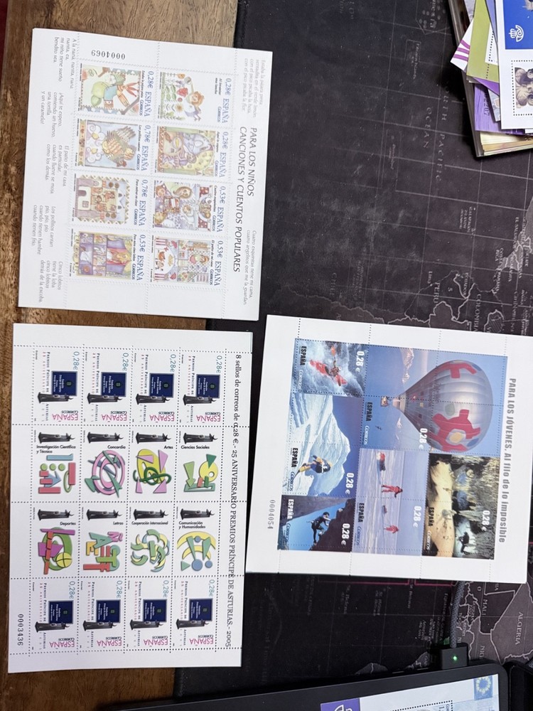 spanish stamps 3 mini sheets