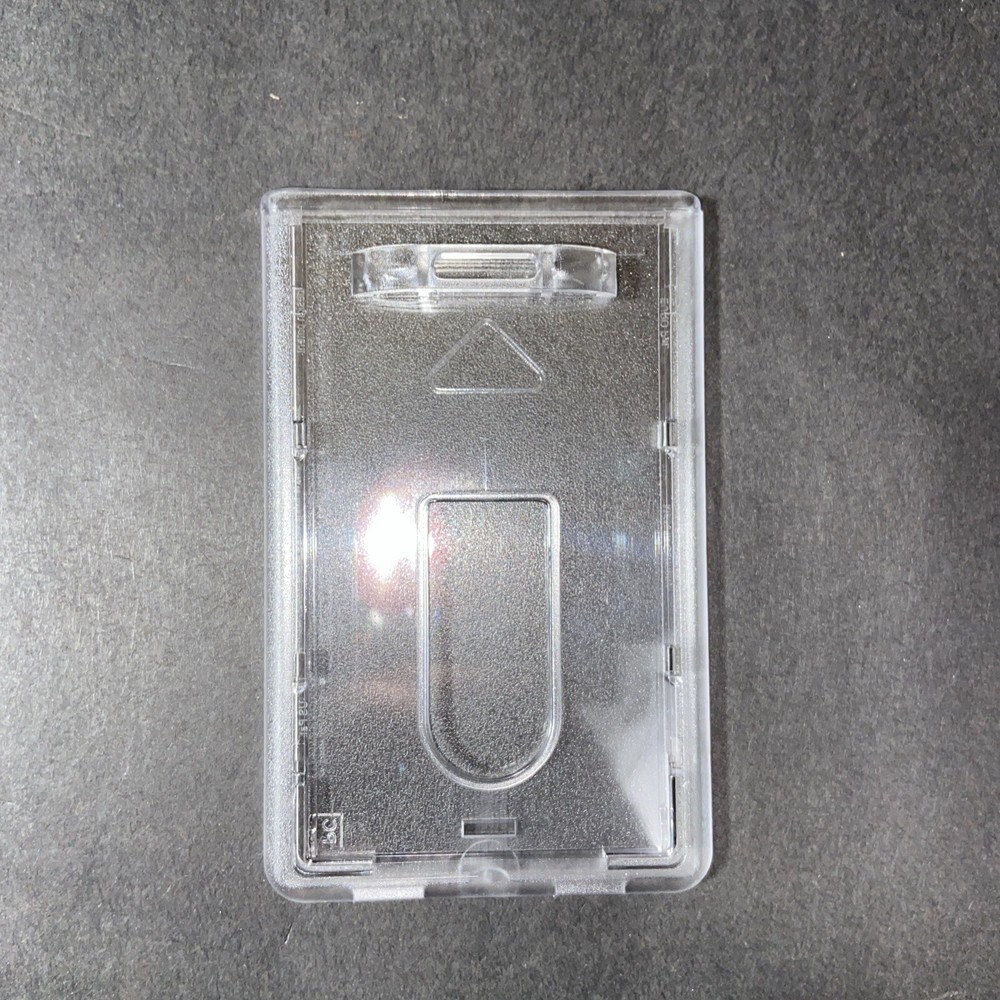 10Pcs ID Card Badge Holder Hard Plastic Protector Vertical Clear Protective Case