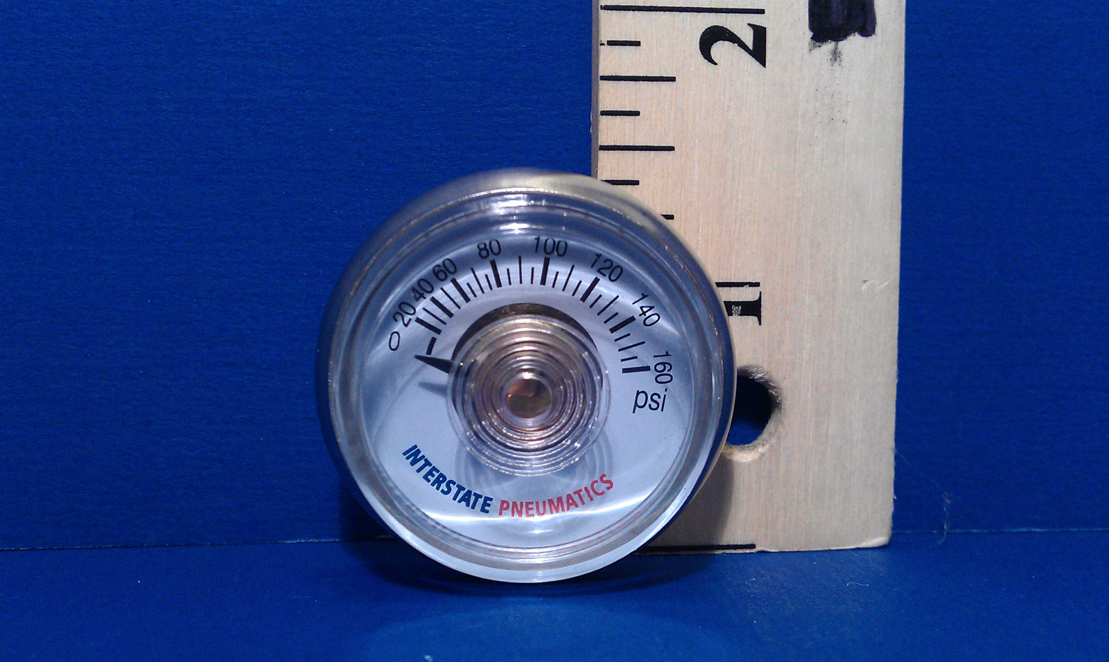 Air Compressor Pressure Gauge 1/8" Brass NPT Back Mount 160 PSI 1" Button Case
