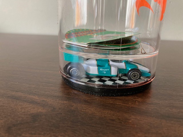 Vintage Newport Pleasure Plastic Mug with Indy F1 Race Car Cigarette Advertising