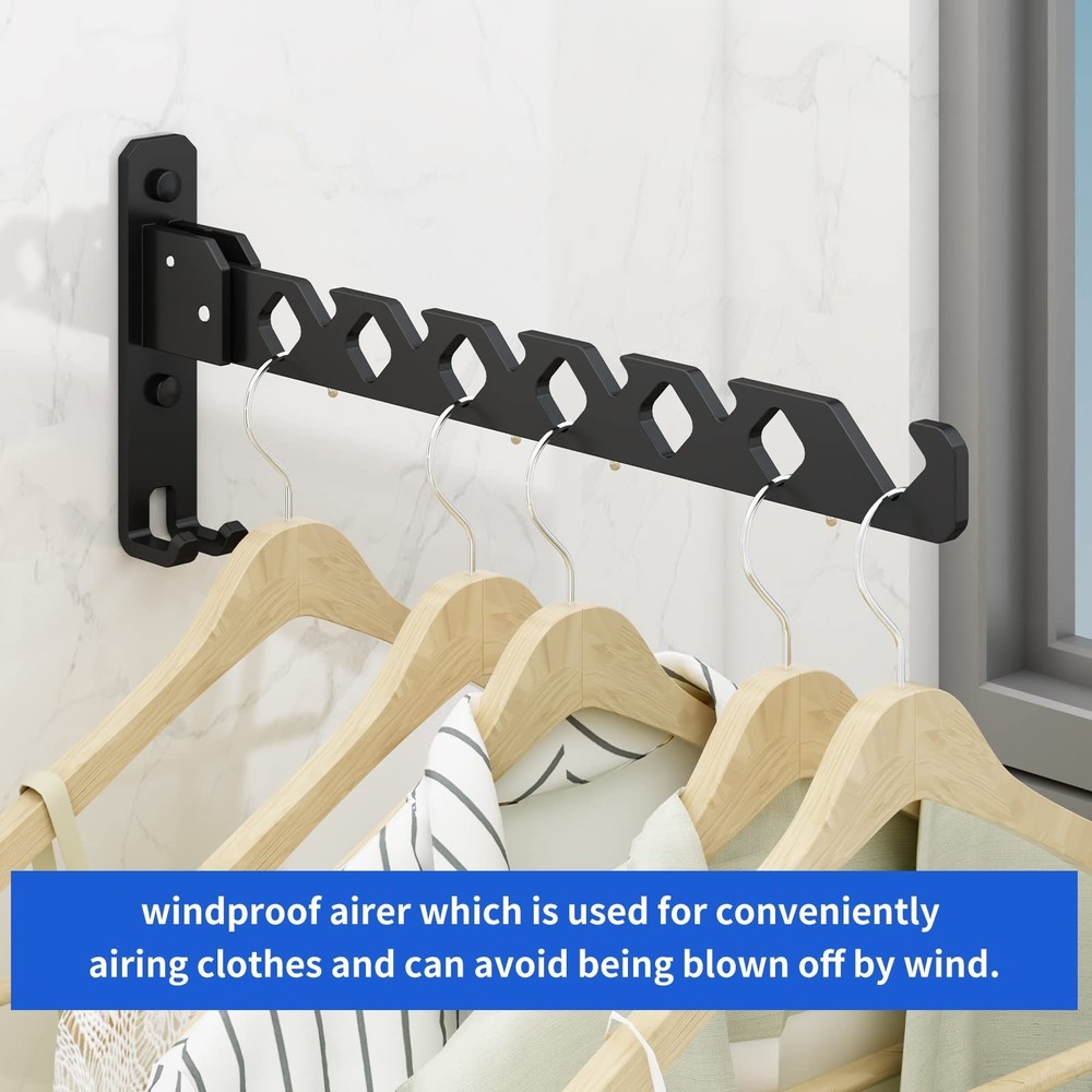 Wall Mounted Clothes Drying Rack, Wall Clothes Hanger Foldable, Laundry Hange...