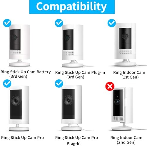 2 Pack Adjustable Security Wall Mount for Ring Camera&Stick Up Cam White