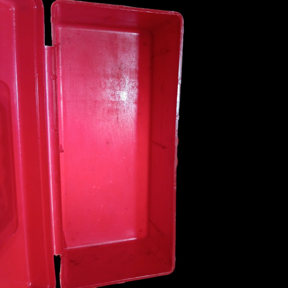 Vintage Oxwall Tool Company Red Tool Box W/ Ruler