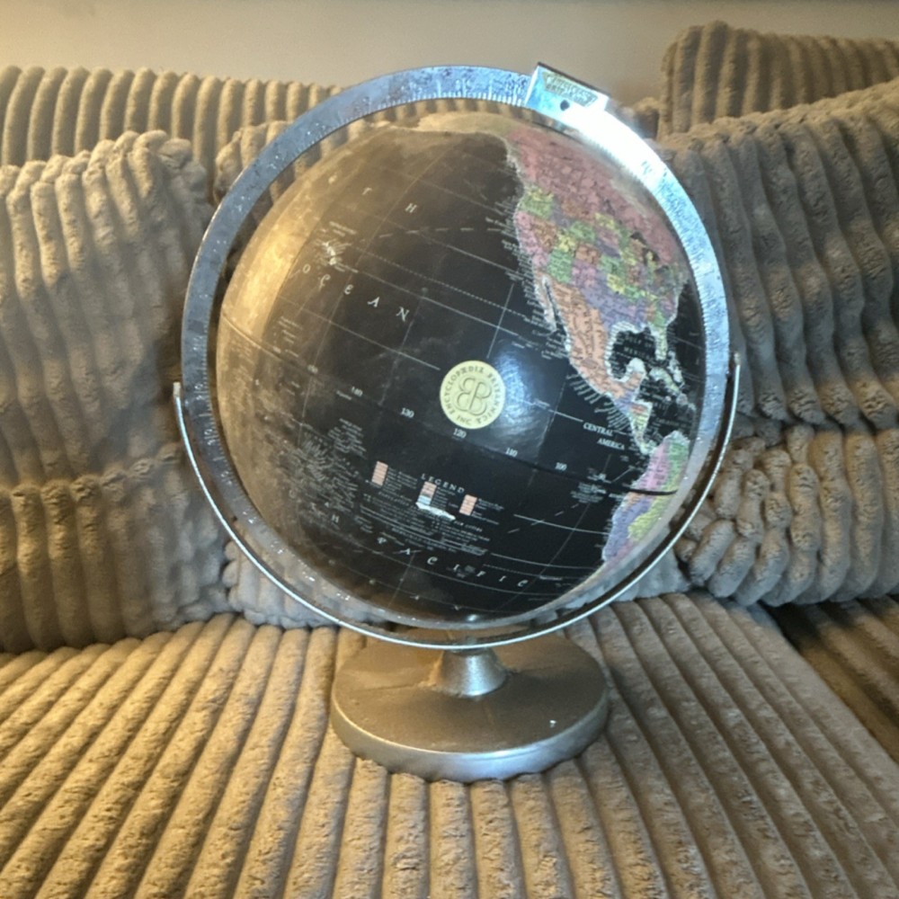 Replogle Black Rotating World Globe with Metal Base
