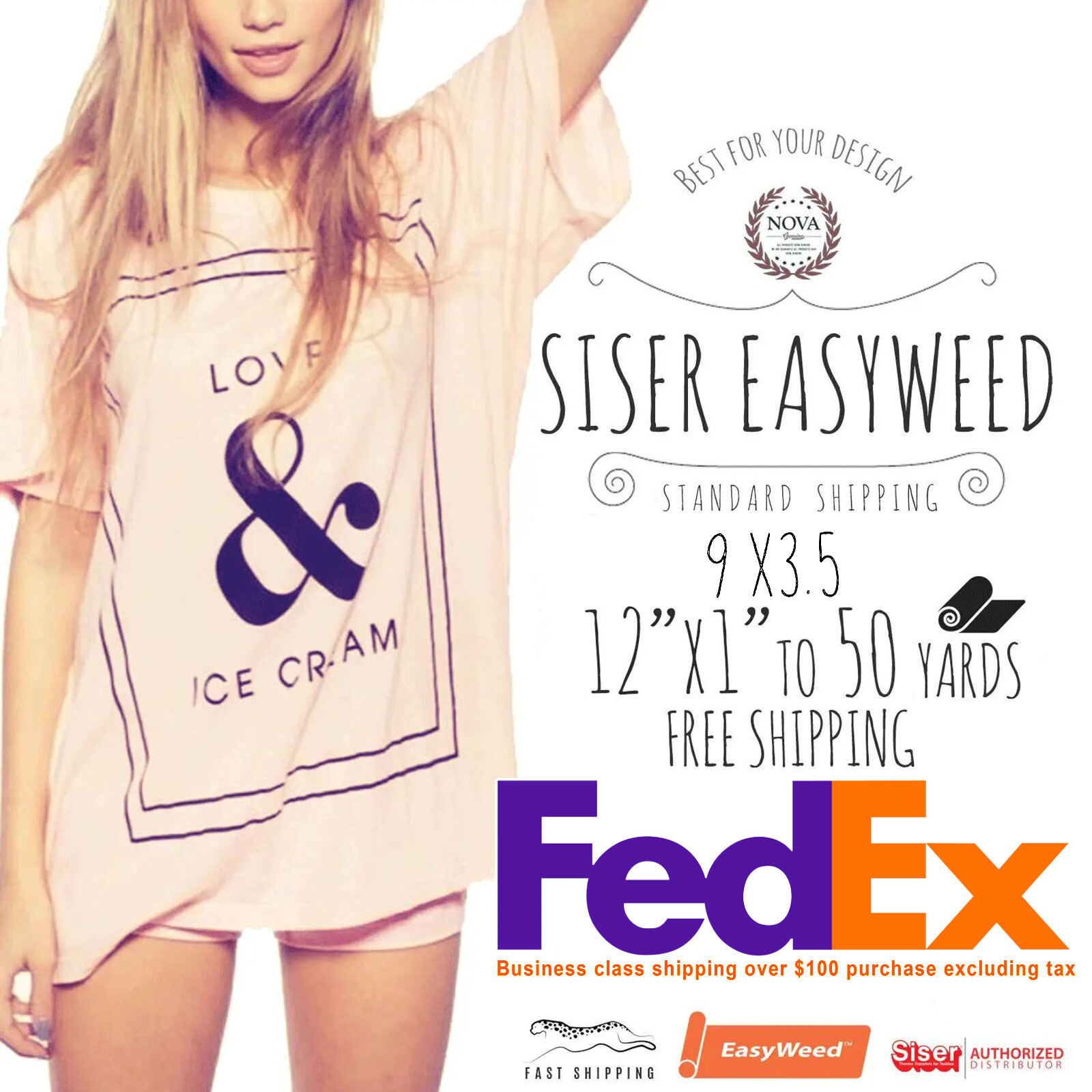 Siser EasyWeed® HTV Heat Transfer Vinyl for T-Shirts 12" by the Yard Rolls