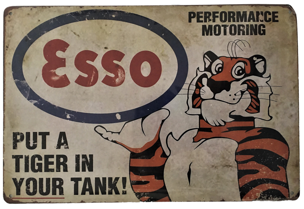 Esso Tiger in Tank Tin Sign (Flying A Pegasus Gulf Union Gas Oil Gulf) 4074