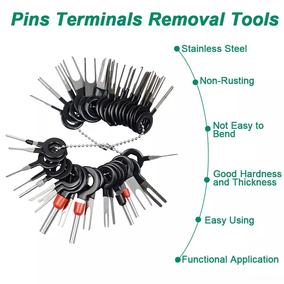 100Pc Pin Ejector Wire Extractor Terminal Auto Removal Puller Connector Kit Tool