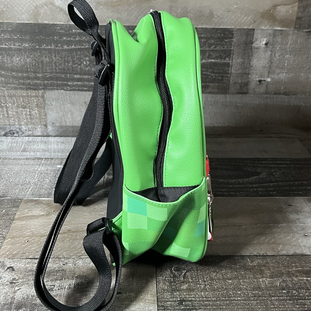 Minecraft Creeper TNT Mini Backpack With Charm & Side Beverage Pocket