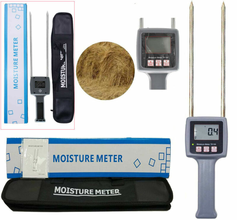 Hay Moisture Meter Humidity Tester Analyzer Straw Moisture Content Testing 0-80%