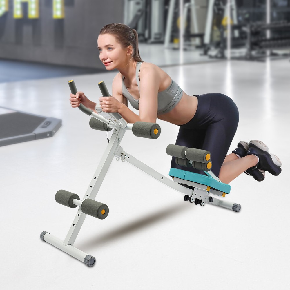 Foldable Multi-Workout Ab Machine Abdominal Cruncher Sit Up Bench Side Shaper