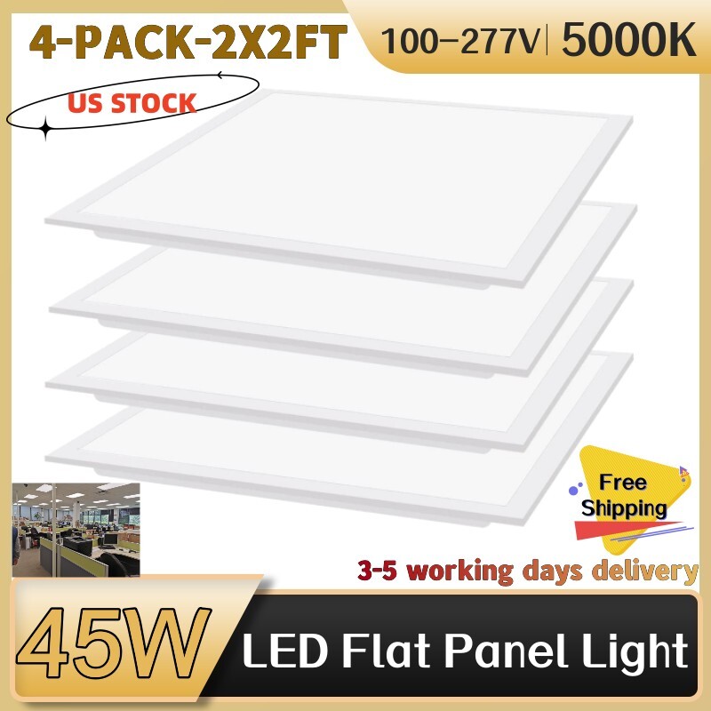 2x2FT LED Flat Panel Light 40W 5000K Daylight Drop Ceiling Lights 4Pack