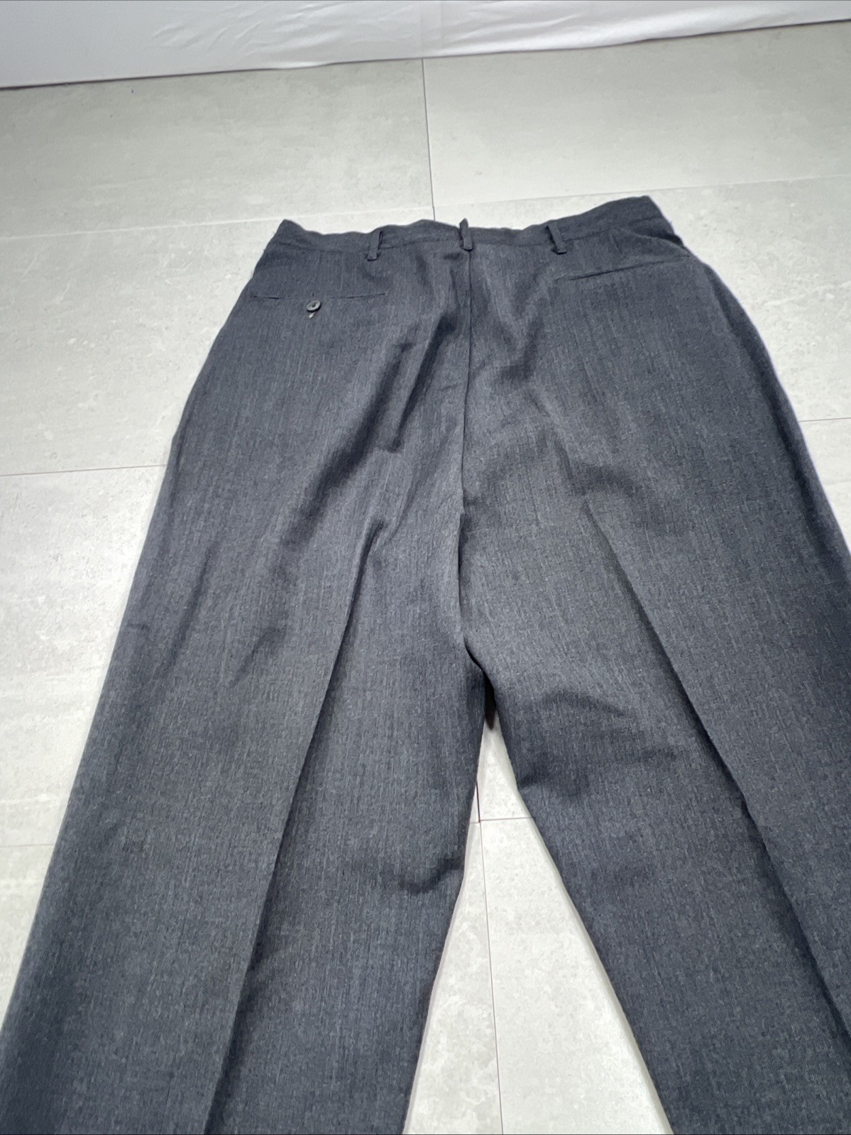Vintage 50’s 60s Wool Dress Trousers Pleated Cuffed Conmar Zipper USA Gray Ivy