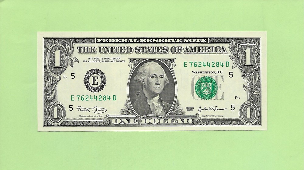 2003 ..UNCIRC $1  E 7624 4284 D  .... 2003  $1  E-D      NICE NOTE    FRN