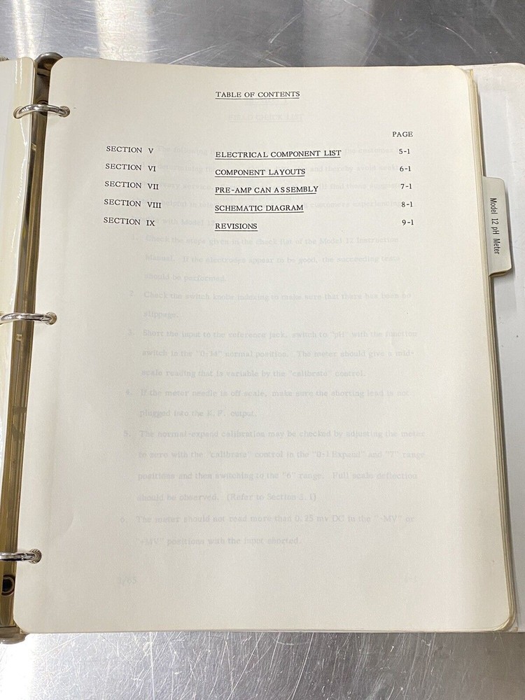 Corning 12 PH Meter - Users Guide / Instruction Book / Manual