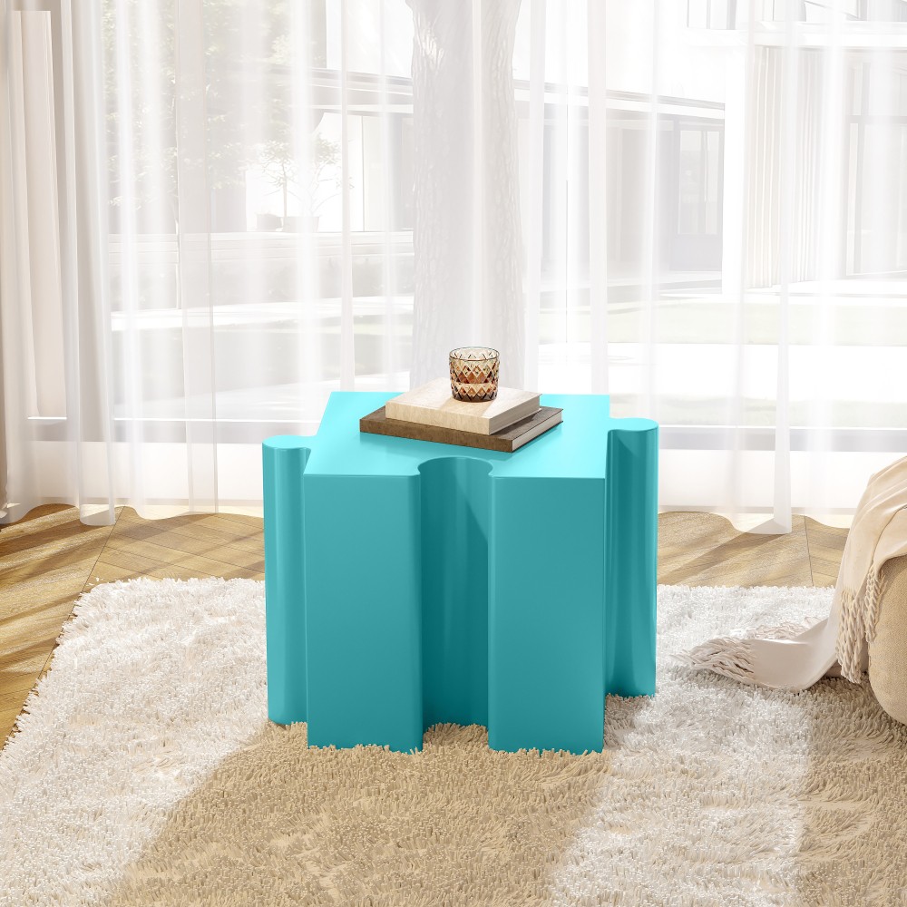 Light Blue Modular Puzzle Art Table, Concave Edge for Indoor/Outdoor