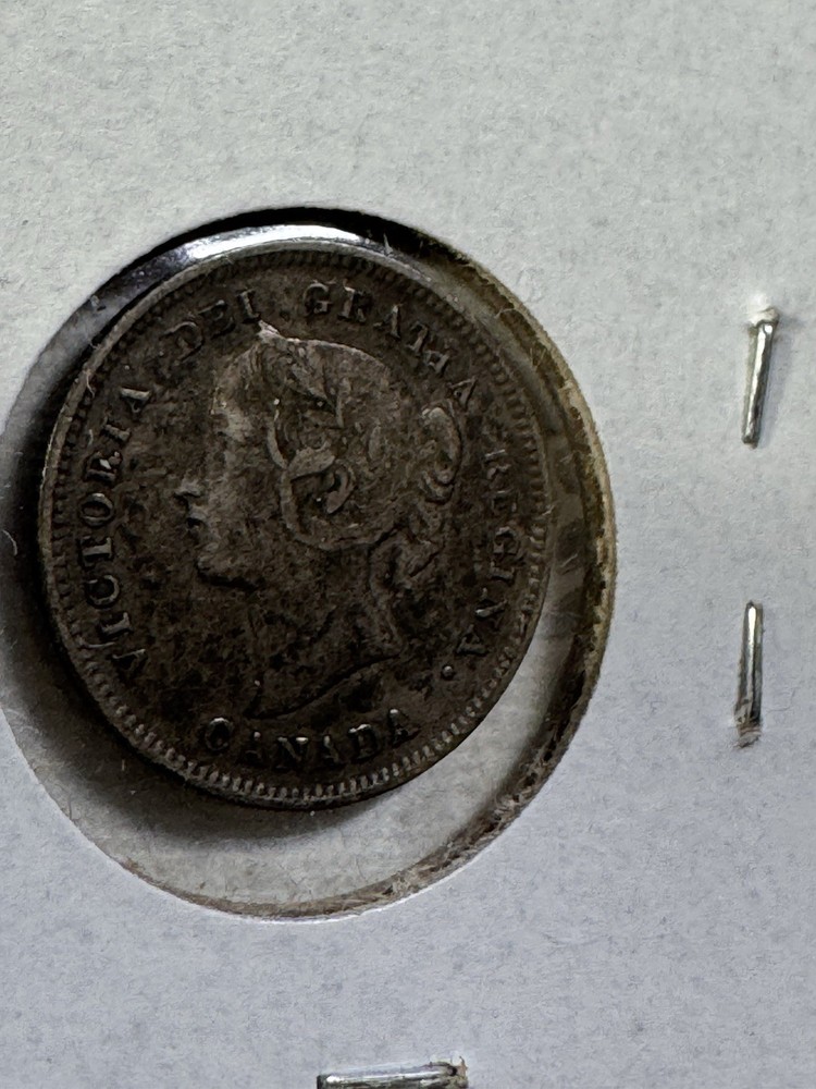 1899 Canada 5 Cents Small Silver Coin
