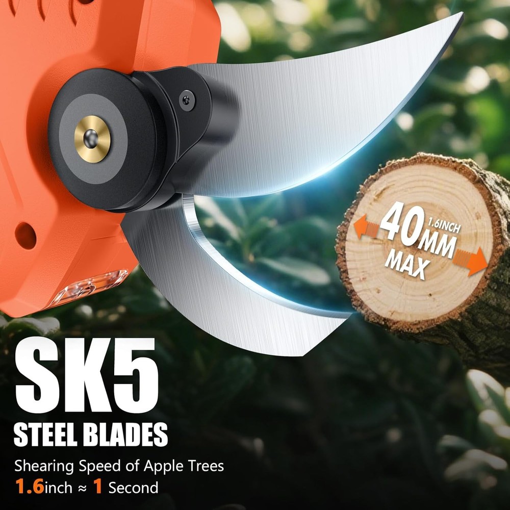 ® Electric Pruning Shears Cordless, [1.6'' Cutting Diameter] Professional Batter