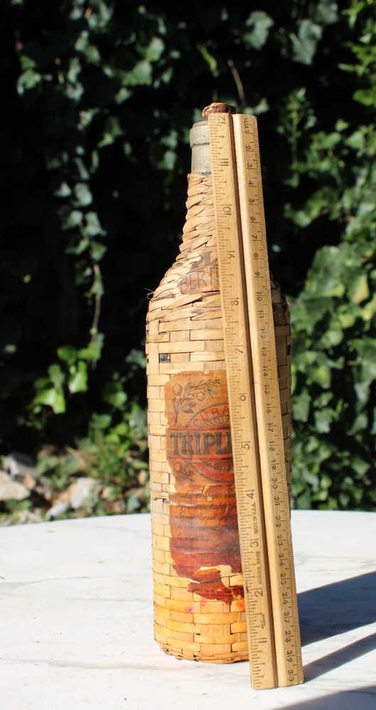 Vintage Triple Sec Wicker Wrapped Wine Bottle