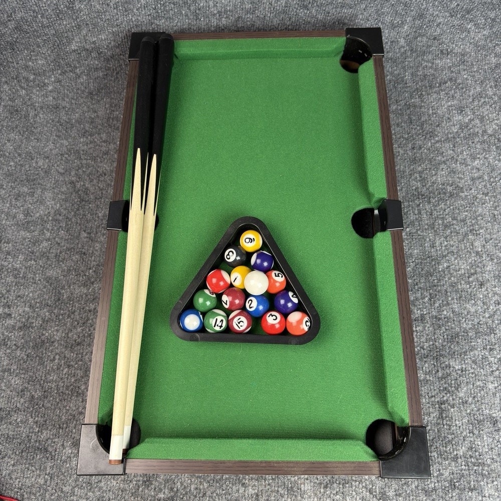 Mainstreet Classics 20" Mini Pool Table Billiards Game Set Portable Tabletop Fun