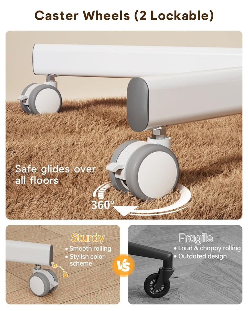 JOY worker Mobile Standing Desk, 28 inch Small Height Adjustable Rolling Lapt...