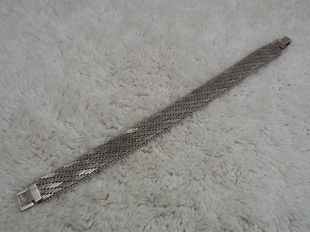 Silvertone Mesh Chain Bracelet