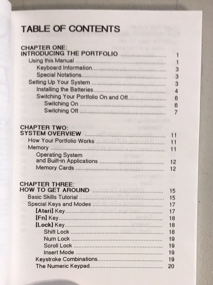 Atari Portfolio FILE MANAGER MANUAL Atari PROGRAM CARTRIDGE NOT INCLUDED