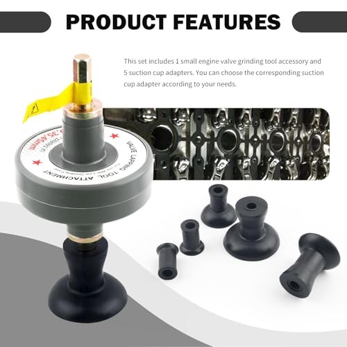 Valve Lapping Tool Kit with 5 Suction Cup Adapters,Durable Valve Lapping Kit
