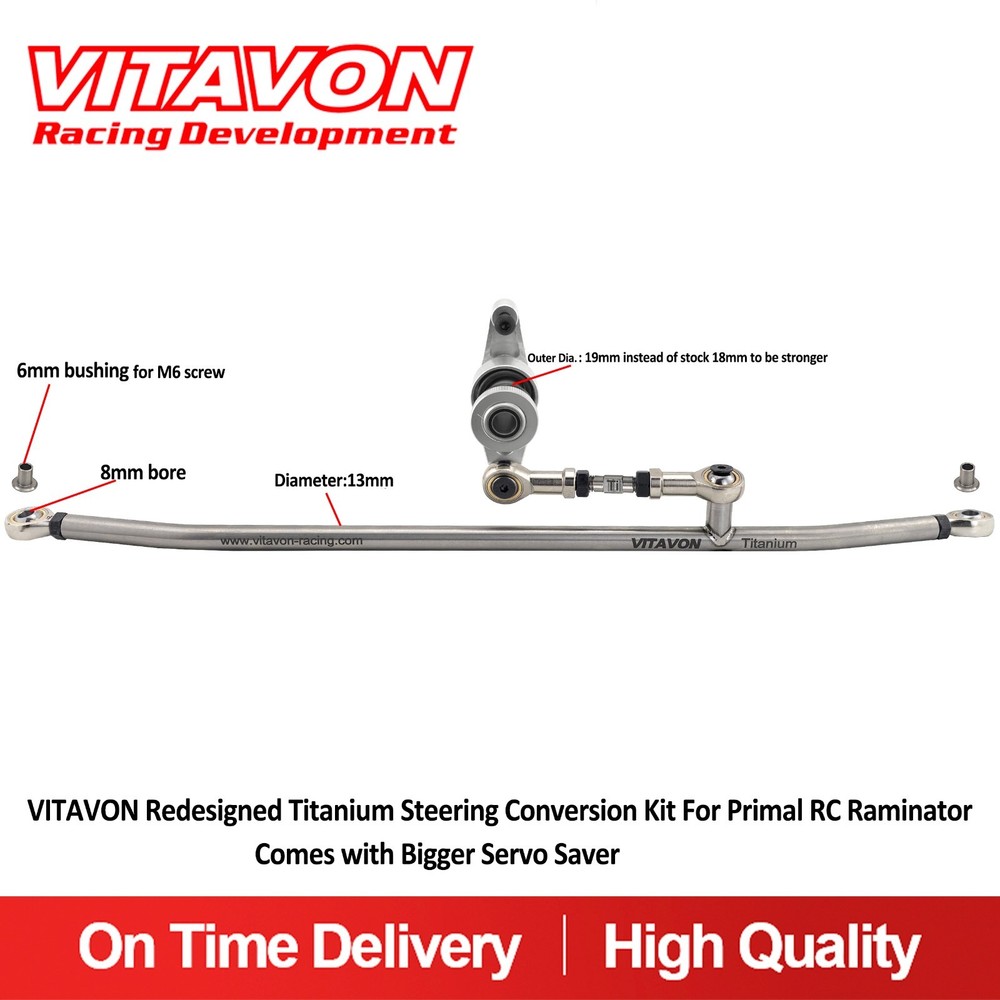 Vitavon Redesigned Titanium Steering Conversion Kit For Primal RC Raminator