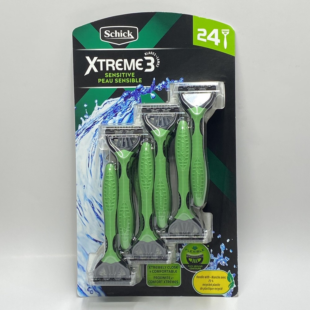 Xtreme 3 Blade Sensitive Razor with Vitamin E & Aloe 24 Count