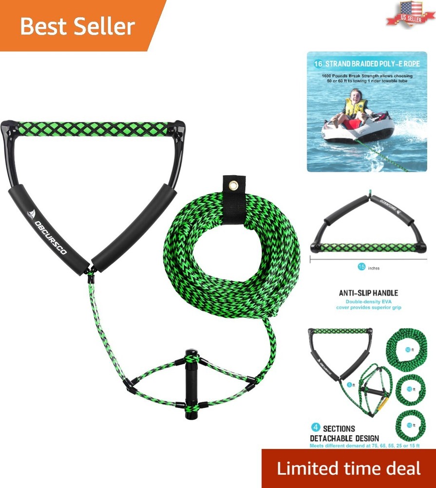Water Sport Line with EVA Handle - 4 Sections Adjustable Design - 75ft Length
