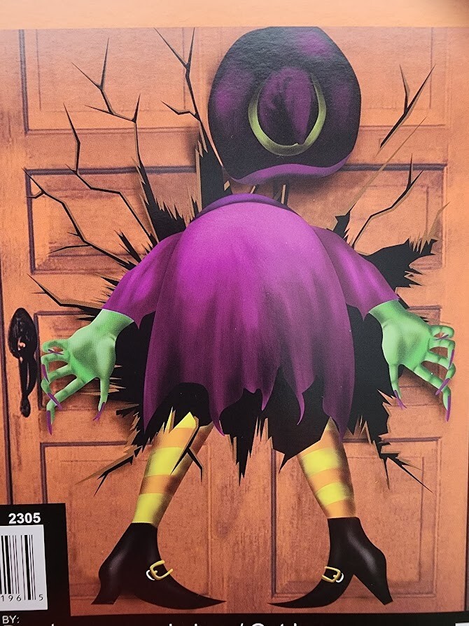 **** Halloween 3-D Crashed Witch Door/wall Decoration. 28" x 48".****