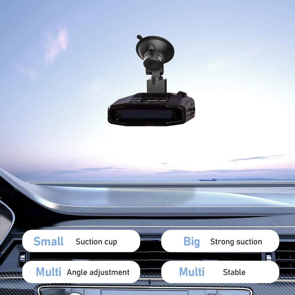 Radar Detector Mount,Car Radar Mounting Bracket,Windshield and Dashboard Suction