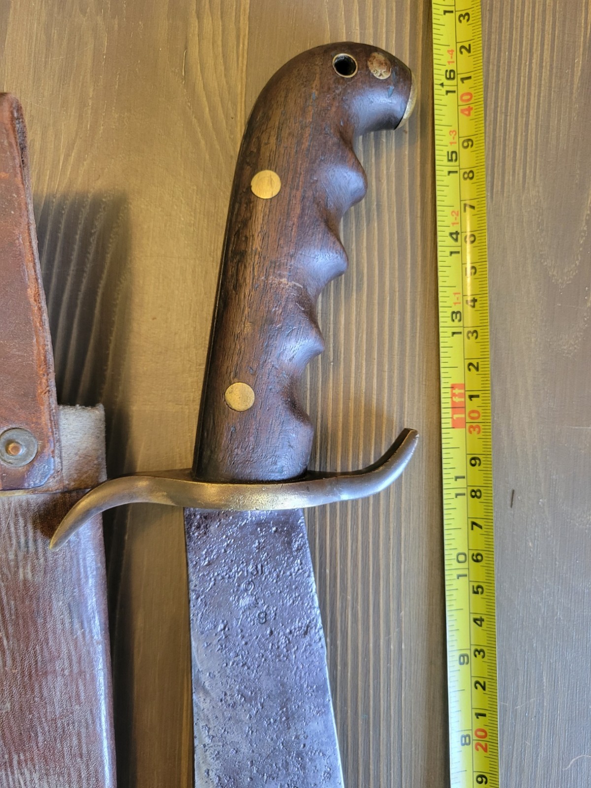 WWI Bolo/Bowie Knife Dated 1914 w/WWII Sheath Dated 1944