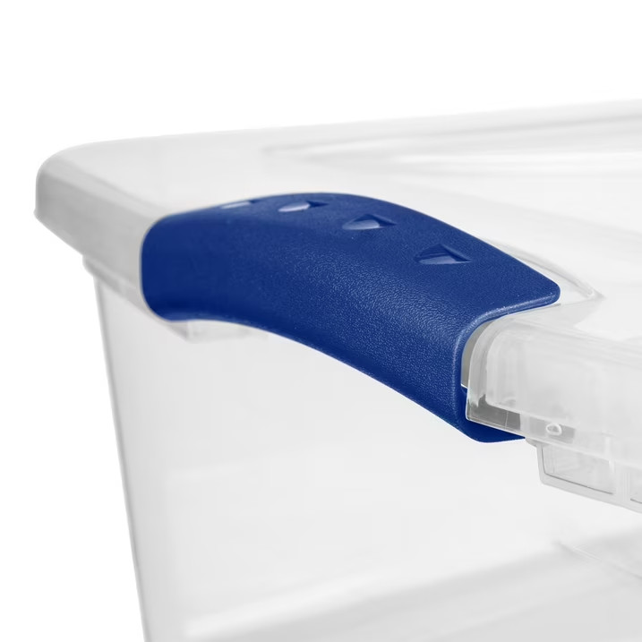 (2 pack) Sterilite 32 Quart Medium Latching Storage Bin, Clear Plastic Storage C
