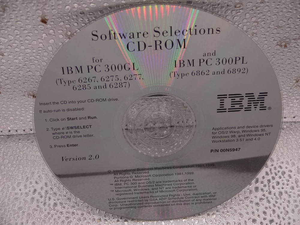 IBM Ready-to-Configure Utility & Software Selection CD PC 300GL 300PL with Book