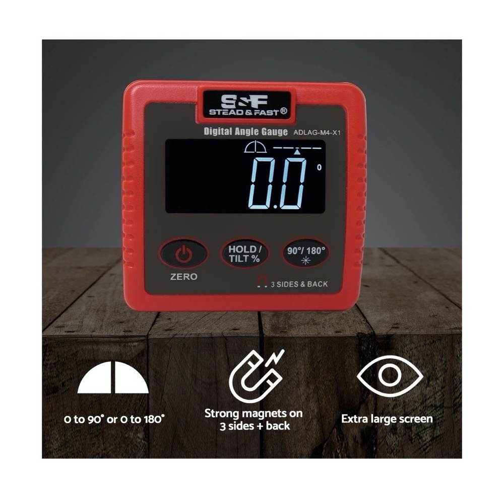 Digital Angle Gauge, Digital Angle Finder Magnetic (4 surfaces) with Laser