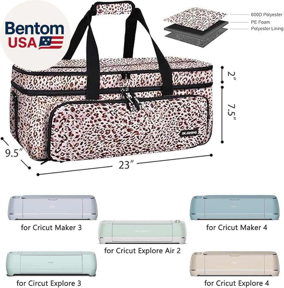 Carrying Case for Cricut Maker 3, Maker 4, Double-Layer Machine Bag with Cover f