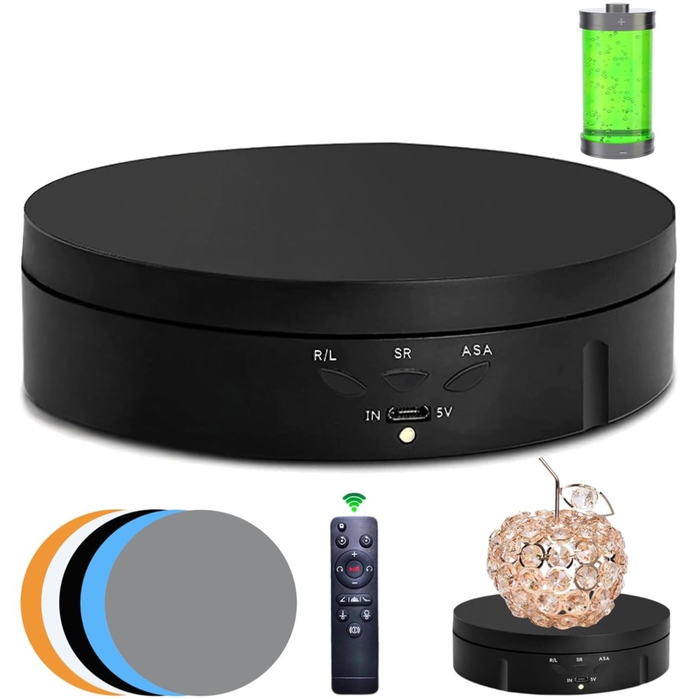 Luxury Rotating Turntable Display Stand - 5 Colors Backgrounds & Remote Control